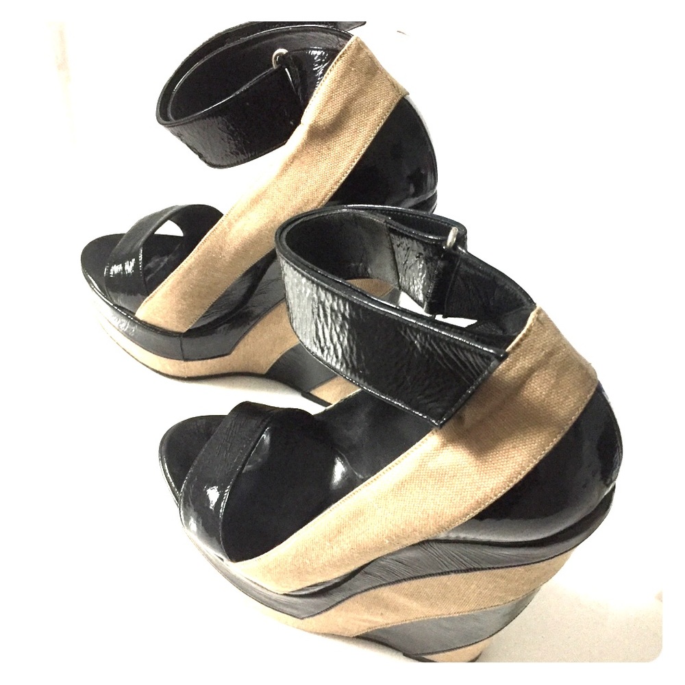 Pierre Hardy Leather&Canvas Platform Wedge